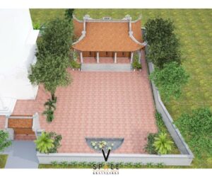Nhà thờ họ 3 gian 4 mái có hồ nước hình bán nguyệt tại Thái Nguyên