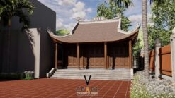 Phương án thiết kế nhà thờ họ 3 gian 4 mái đẹp tại phường Thủy Nguyên - Hải Phòng