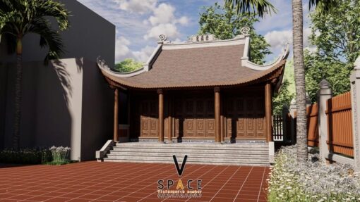 Phương án thiết kế nhà thờ họ 3 gian 4 mái đẹp tại phường Thủy Nguyên - Hải Phòng