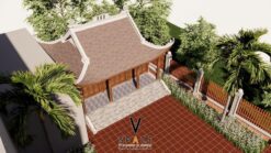 Phương án thiết kế nhà thờ họ 3 gian 4 mái đẹp tại phường Thủy Nguyên - Hải Phòng