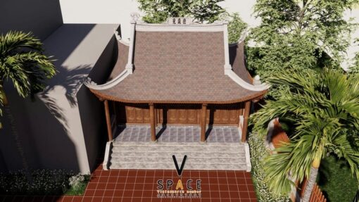 Phương án thiết kế nhà thờ họ 3 gian 4 mái đẹp tại phường Thủy Nguyên - Hải Phòng