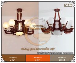 Đèn phòng thờ khung gỗ hương DG59