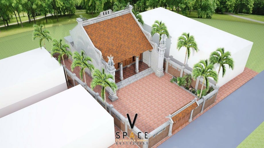 Bản vẽ thiết kế nhà thờ họ 3 gian 2 mái 68m2 tại xã Chi Lăng - Bắc Ninh