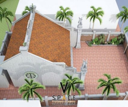 Bản vẽ thiết kế nhà thờ họ 3 gian 2 mái 68m2 tại xã Chi Lăng - Bắc Ninh