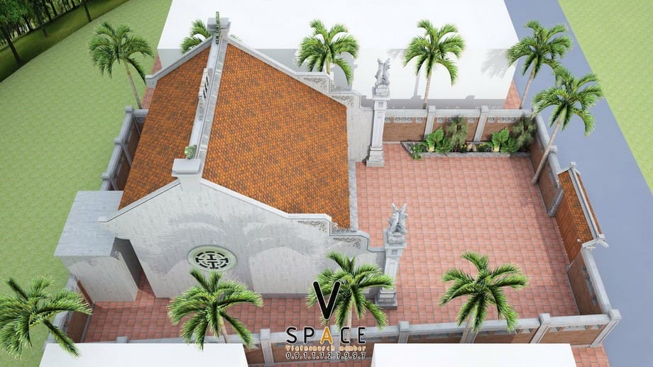 Bản vẽ thiết kế nhà thờ họ 3 gian 2 mái 68m2 tại xã Chi Lăng - Bắc Ninh