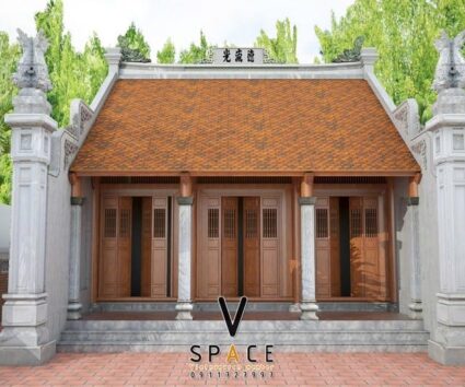 Bản vẽ thiết kế nhà thờ họ 3 gian 2 mái 68m2 tại xã Chi Lăng - Bắc Ninh