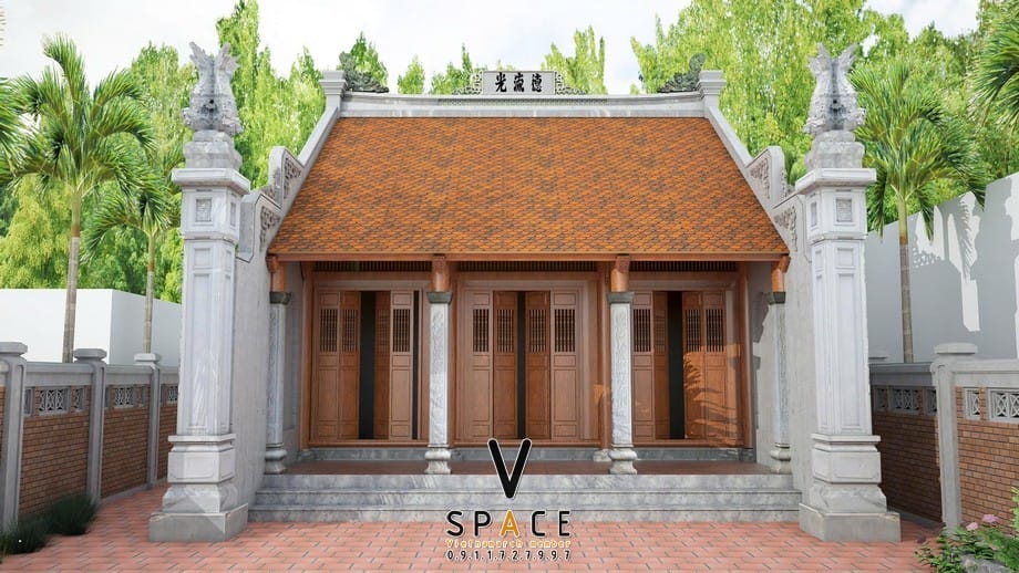 Bản vẽ thiết kế nhà thờ họ 3 gian 2 mái 68m2 tại xã Chi Lăng - Bắc Ninh