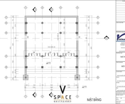 Bản vẽ thiết kế nhà thờ họ 3 gian 2 mái 68m2 tại xã Chi Lăng - Bắc Ninh