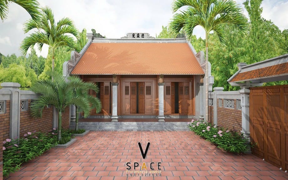 Phương án thiết kế nhà thờ họ 3 gian 2 mái đẹp tại xã Thất Khê - Lạng Sơn