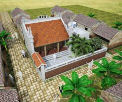 Phối cảnh nhà thờ họ 3 gian 2 mái tại xã Kiến Thụy - Hải Phòng