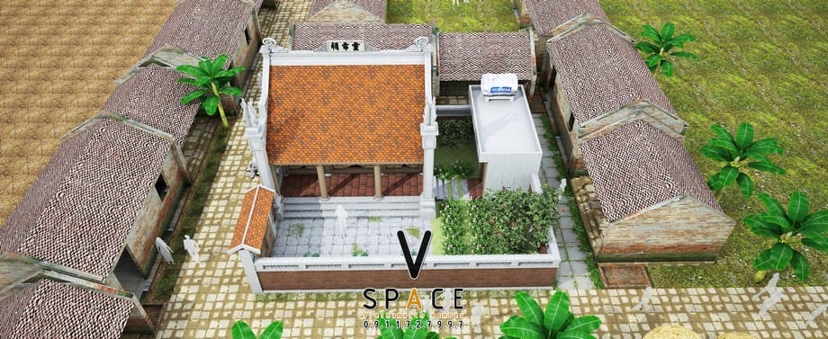 Phối cảnh nhà thờ họ 3 gian 2 mái tại xã Kiến Thụy - Hải Phòng