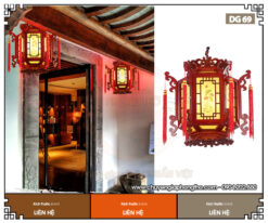 Đèn lồng gỗ treo hiên DG69