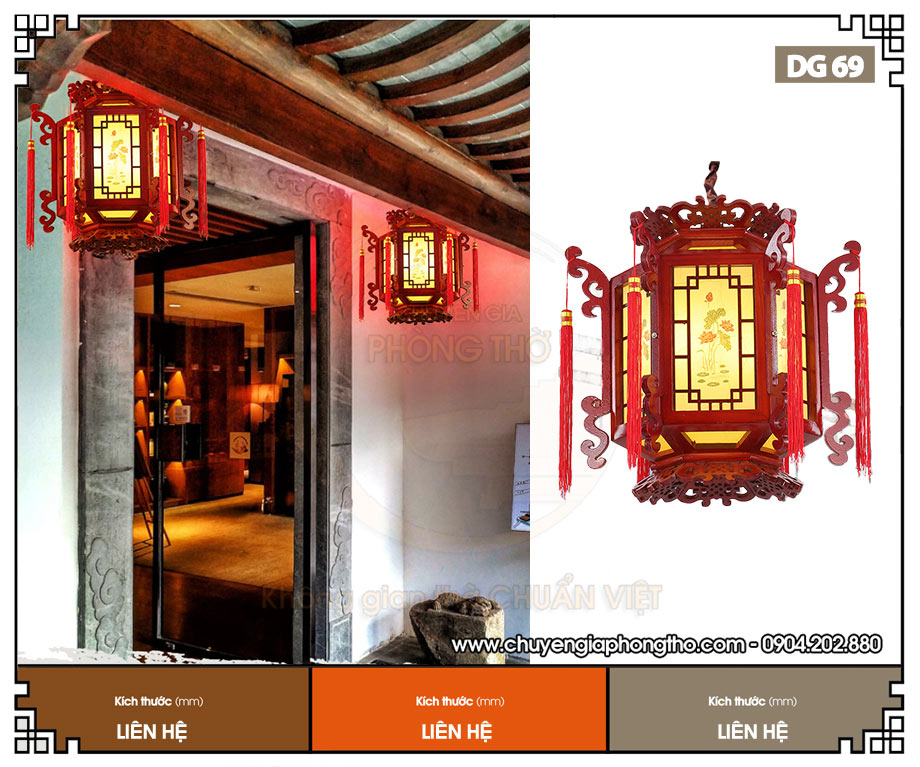 Đèn lồng gỗ treo hiên DG69