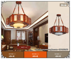 Đèn thả trần gỗ khung tròn DG66