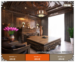 Đèn thả trần gỗ khung tròn DG66