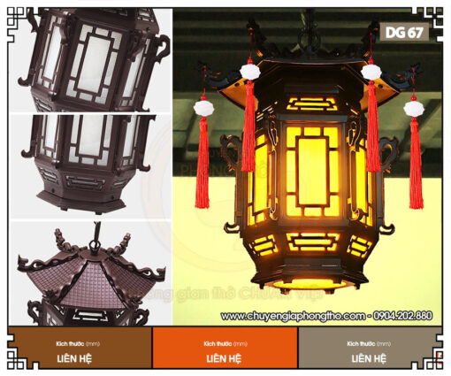 Mẫu đèn treo hiên nhà gỗ DG67