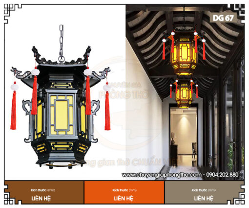 Mẫu đèn treo hiên nhà gỗ DG67