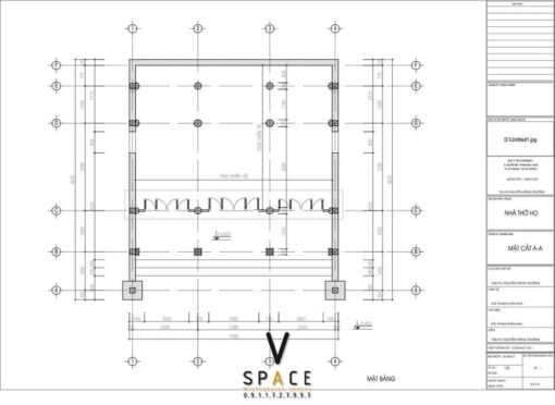 Phối cảnh thiết kế nhà thờ họ 3 gian 2 mái 70m2 tại Tuyên Quang
