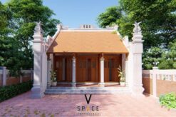 Phối cảnh thiết kế nhà thờ họ 3 gian 2 mái 70m2 tại Tuyên Quang