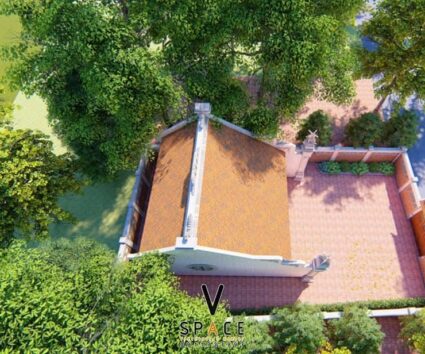 Phối cảnh thiết kế nhà thờ họ 3 gian 2 mái 70m2 tại Tuyên Quang