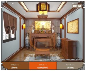 Đèn gắn cột nhà gỗ DTT04 linh hồn của không gian thờ Việt