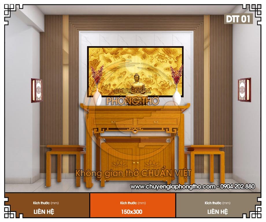 Đèn gắn tường phòng thờ DTT01 cao cấp