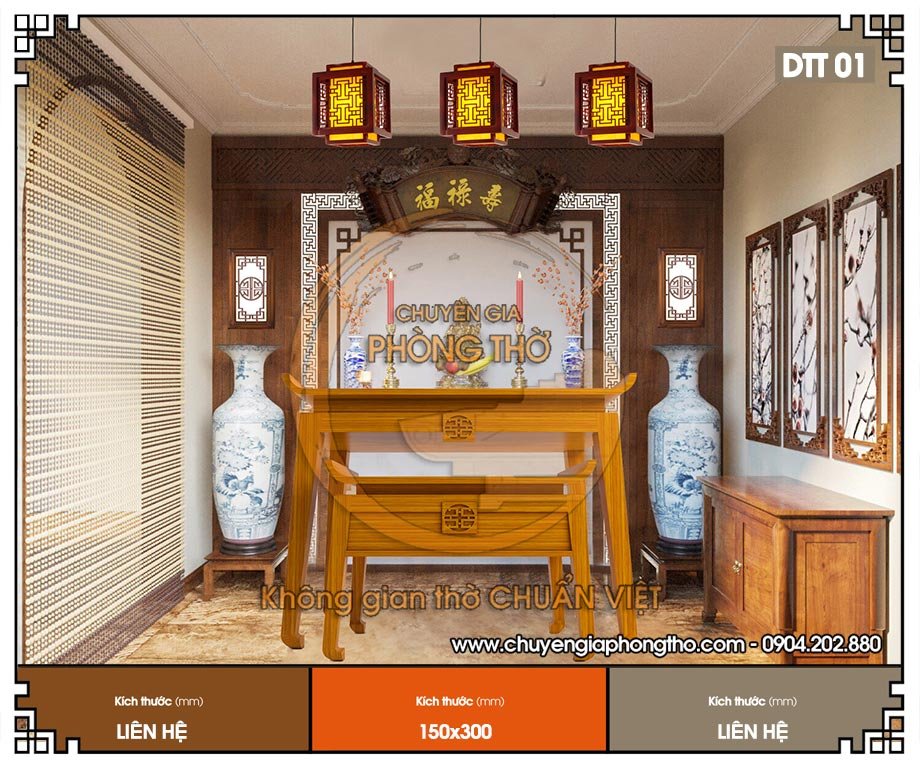 Đèn gắn tường phòng thờ DTT01 cao cấp