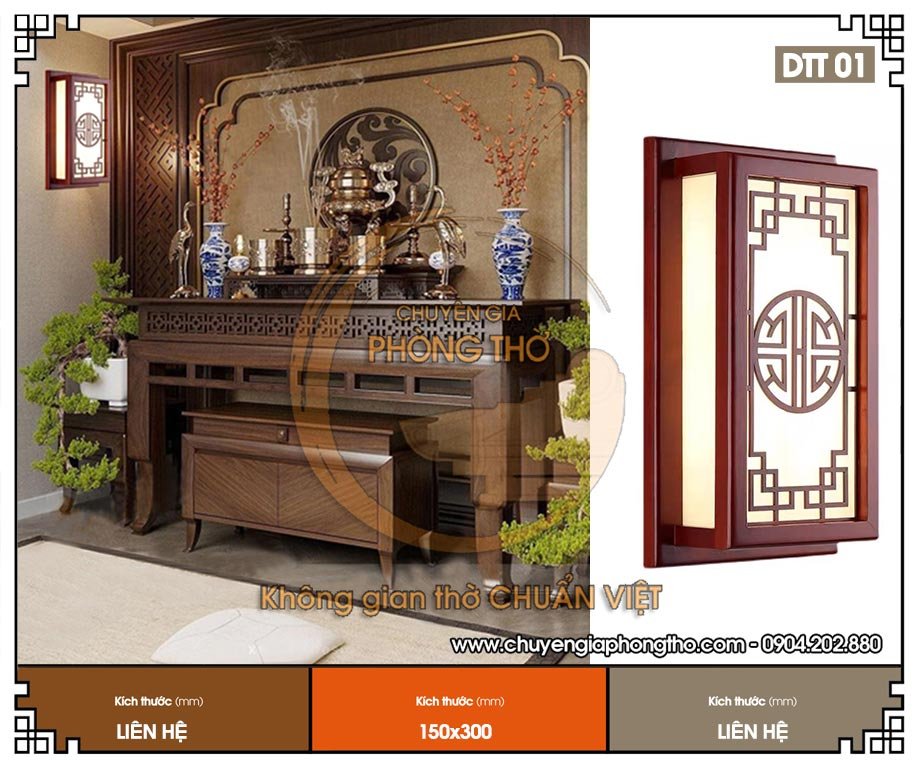 Đèn gắn tường phòng thờ DTT01 cao cấp