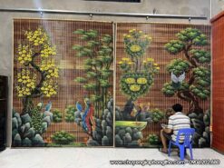 Mẫu mành rèm trúc tranh nghệ thuật thủ công độc đáo