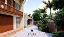 Mẫu nhà thờ họ 3 gian 2 mái 58m2 kết hợp nhà ở 2 tầng tại Hưng Yên