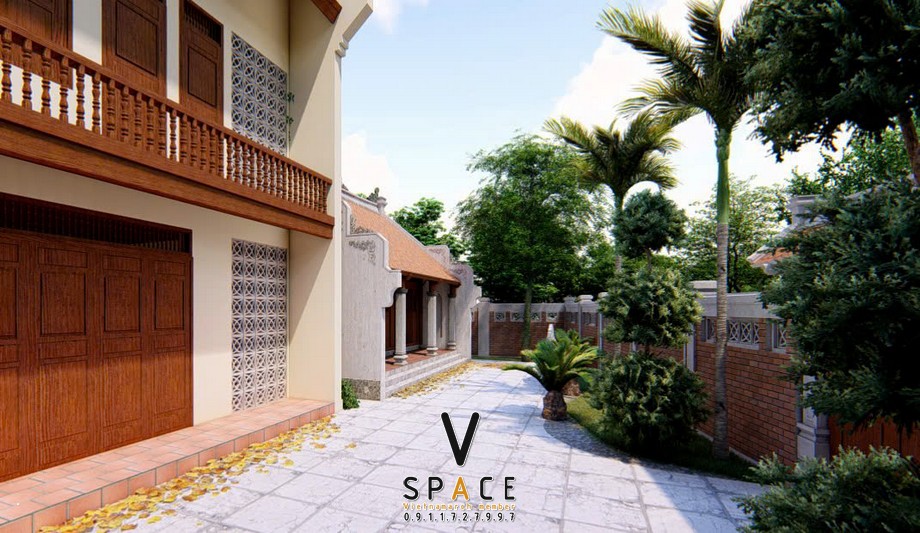 Mẫu nhà thờ họ 3 gian 2 mái 58m2 kết hợp nhà ở 2 tầng tại Hưng Yên Mẫu nhà thờ họ 3 gian 2 mái 58m2 kết hợp nhà ở 2 tầng tại Hưng Yên