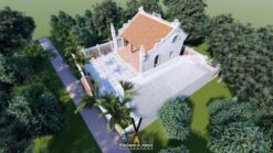 Mẫu nhà thờ họ 3 gian 2 mái 75m2 phong cách truyền thống tại Điện Biên