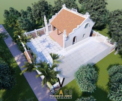 Mẫu nhà thờ họ 3 gian 2 mái 75m2 phong cách truyền thống tại Điện Biên