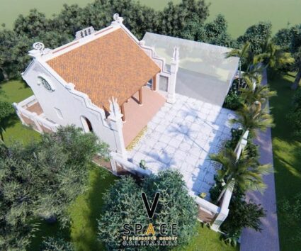 Mẫu nhà thờ họ 3 gian 2 mái 75m2 phong cách truyền thống tại Điện Biên