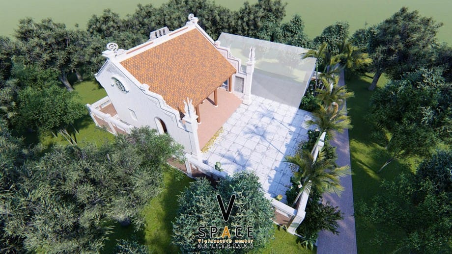 Mẫu nhà thờ họ 3 gian 2 mái 75m2 phong cách truyền thống tại Điện Biên