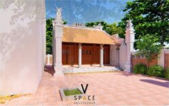 Phối cảnh thiết kế nhà thờ họ 3 gian 2 mái 58m2 tại Thanh Hóa