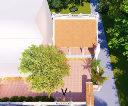 Phối cảnh thiết kế nhà thờ họ 3 gian 2 mái 58m2 tại Thanh Hóa