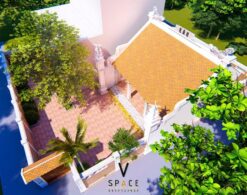 Phối cảnh thiết kế nhà thờ họ 3 gian 2 mái 58m2 tại Thanh Hóa