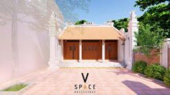 Phối cảnh thiết kế nhà thờ họ 3 gian 2 mái 58m2 tại Thanh Hóa