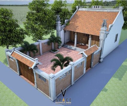 Bản vẽ thiết kế nhà thờ họ 3 gian 2 mái 64m2 tại Sơn La