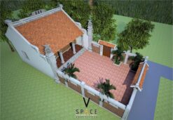 Bản vẽ thiết kế nhà thờ họ 3 gian 2 mái 64m2 tại Sơn La