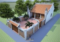 Bản vẽ thiết kế nhà thờ họ 3 gian 2 mái 64m2 tại Sơn La