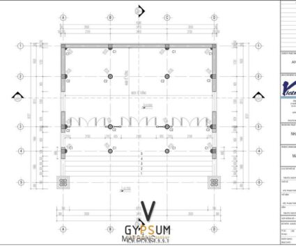 Phương án thiết kế nhà thờ họ 3 gian 2 mái 82m2 tại Thái Nguyên