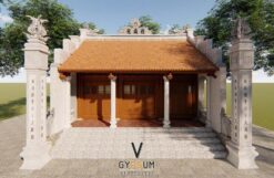 Phương án thiết kế nhà thờ họ 3 gian 2 mái 82m2 tại Thái Nguyên