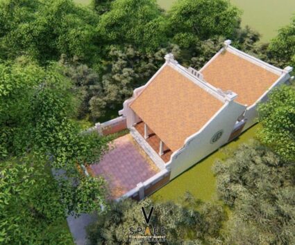 Thiết kế nhà thờ họ 3 gian 2 mái chữ Nhị tại Nghệ An