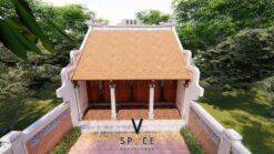 Thiết kế nhà thờ họ 3 gian 2 mái chữ Nhị tại Nghệ An