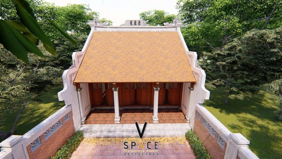 Thiết kế nhà thờ họ 3 gian 2 mái chữ Nhị tại Nghệ An