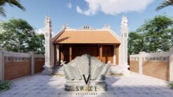 Bản vẽ thiết kế nhà thờ họ 3 gian 2 mái có hậu cung 95m2 tại Quảng Ninh