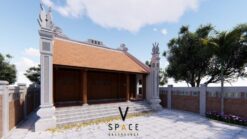 Bản vẽ thiết kế nhà thờ họ 3 gian 2 mái có hậu cung 95m2 tại Quảng Ninh