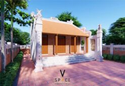 Phương án thiết kế nhà thờ họ 3 gian 2 mái đẹp truyền thống tại Ninh Bình